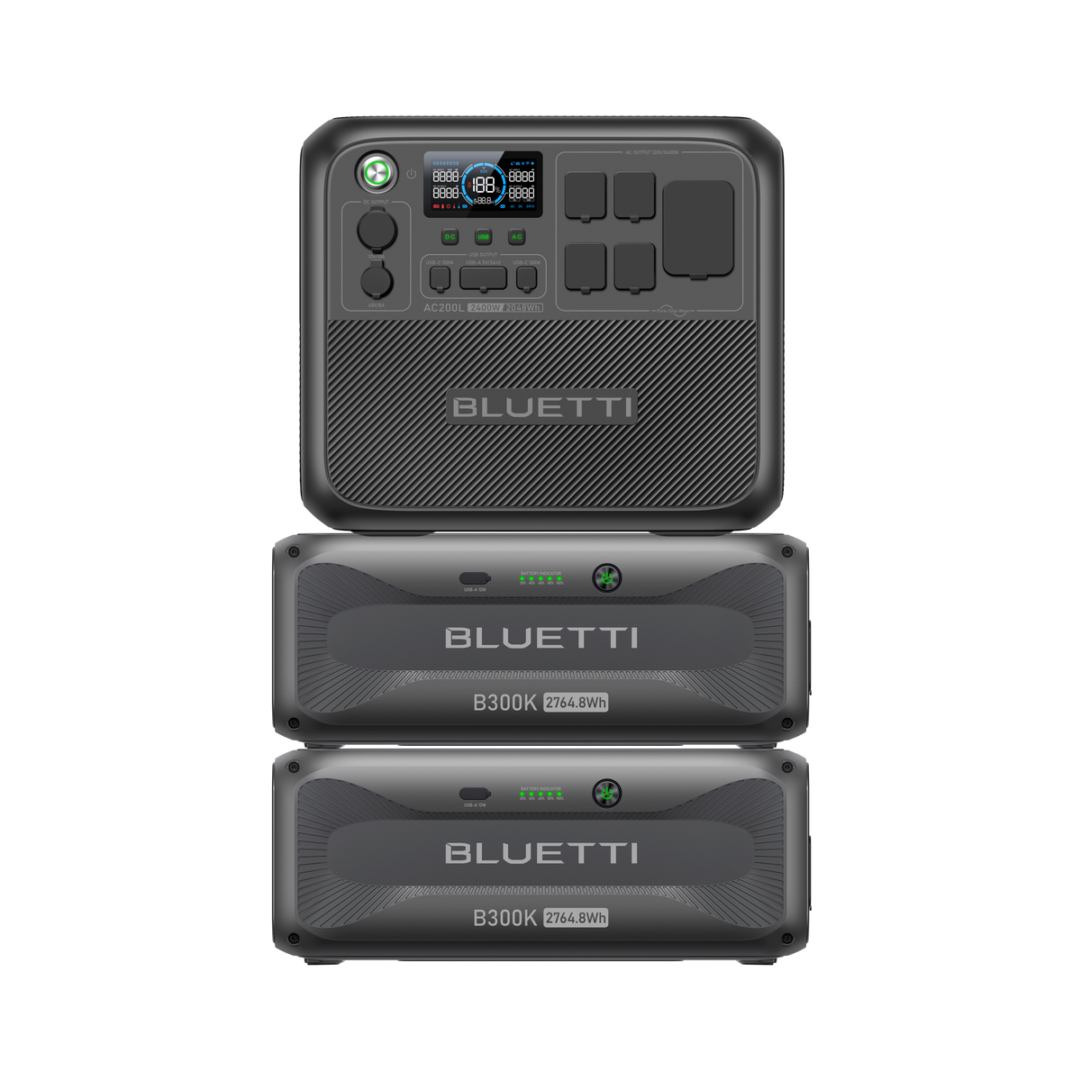 AC200L+2*B300K | 2,400W, 7,577.6Wh, Portable Power Station