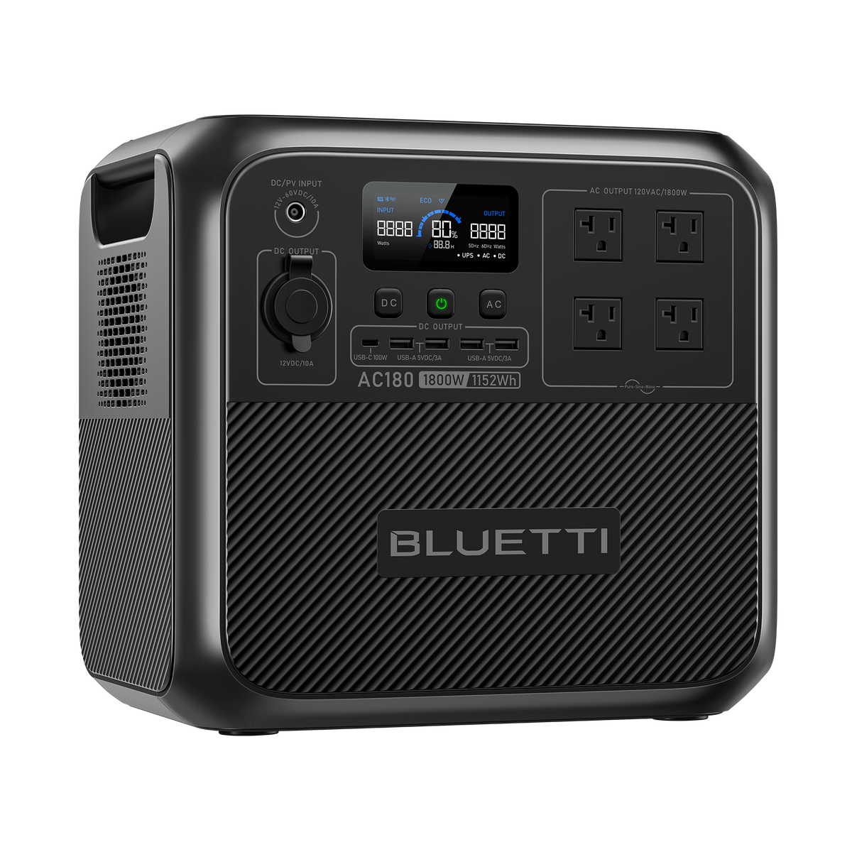 BLUETTI AC180 Solar Portable Power Station | 1,800W 1,152Wh