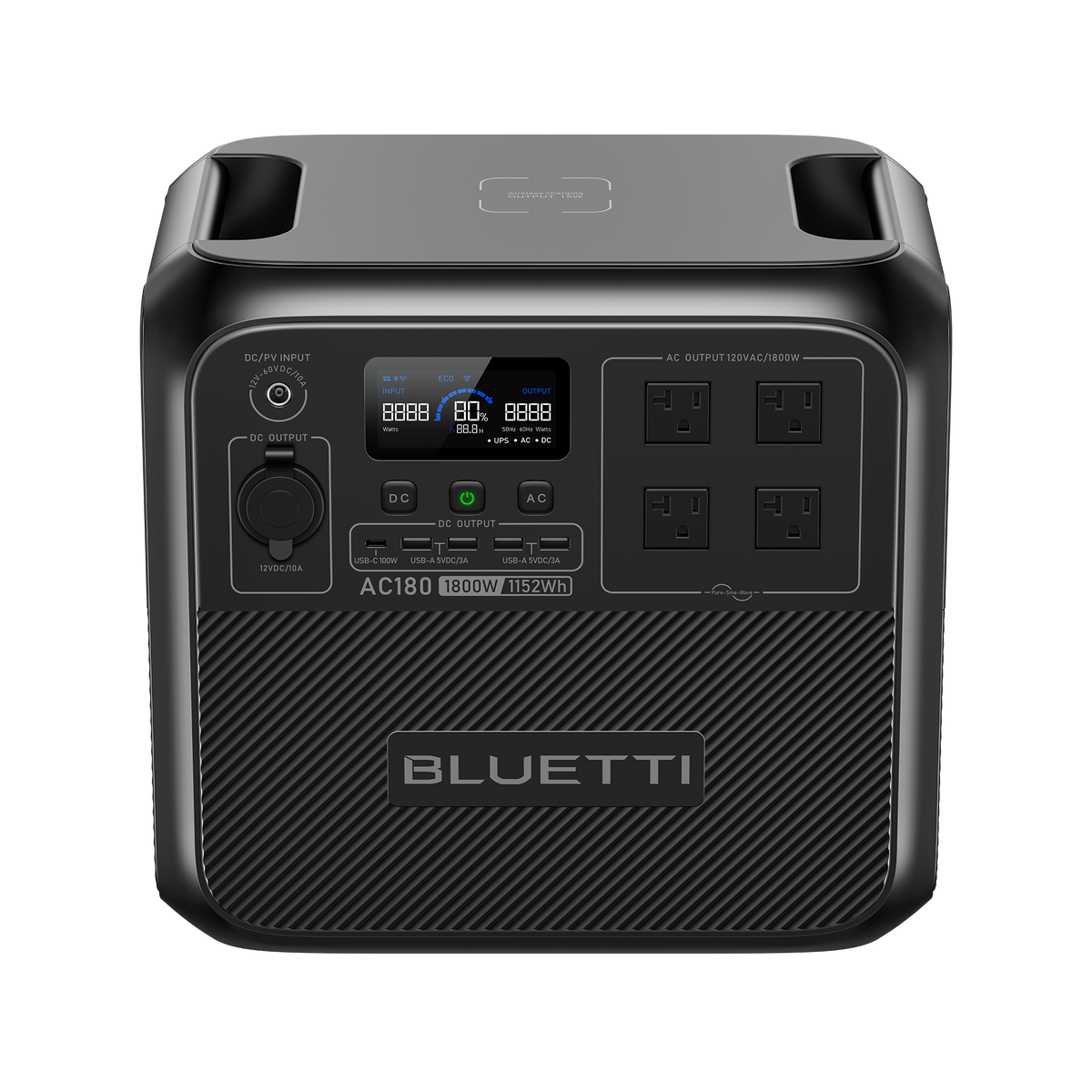 BLUETTI AC180 Solar Portable Power Station | 1,800W 1,152Wh