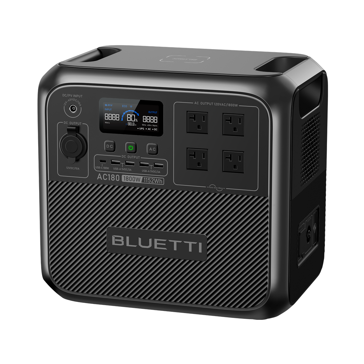 BLUETTI AC180 Solar Portable Power Station | 1,800W 1,152Wh