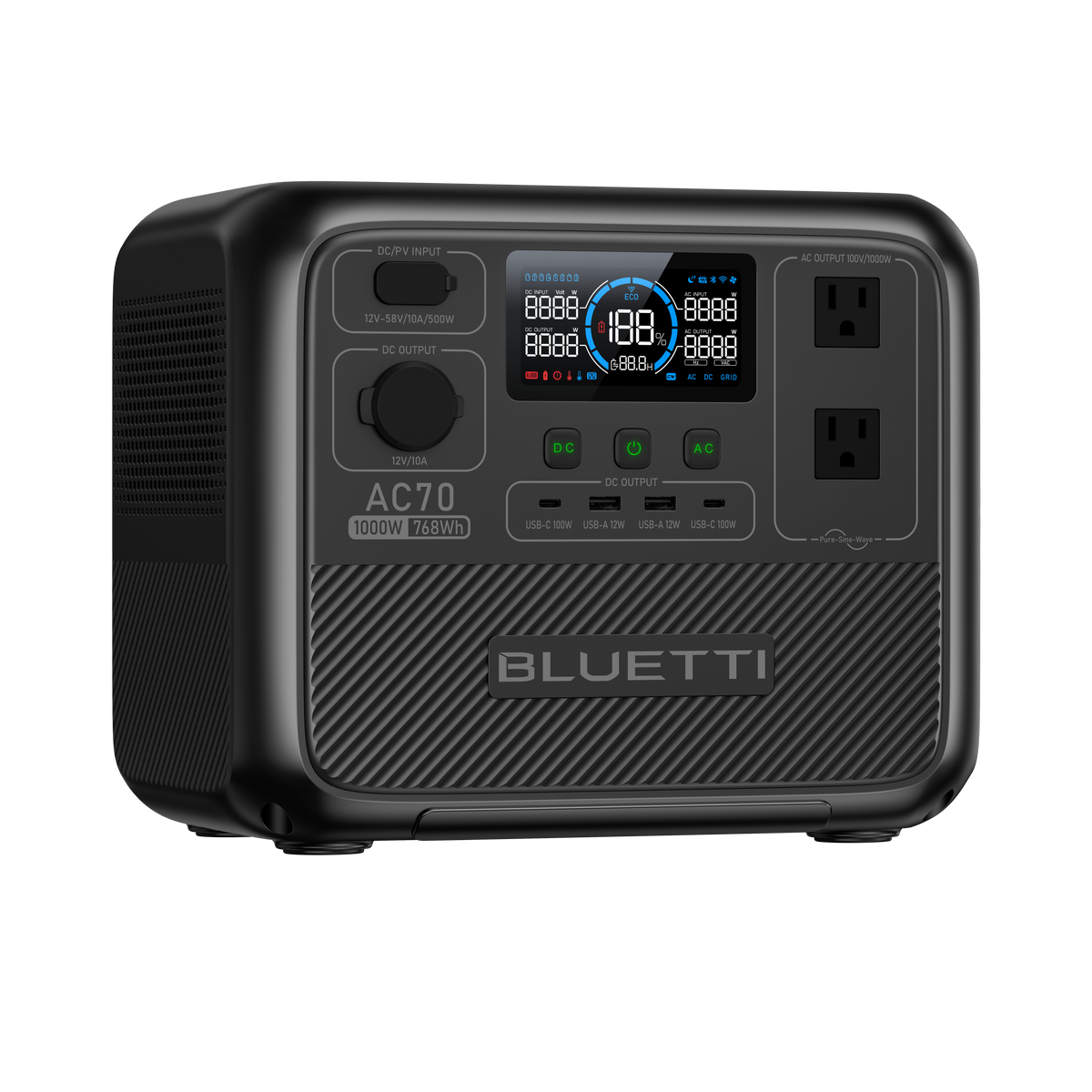 BLUETTI AC70 Portable Power Station | 1,000W, 768Wh