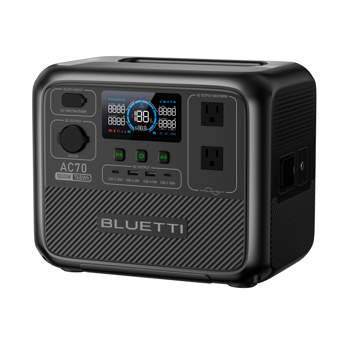 BLUETTI AC70 Portable Power Station | 1,000W, 768Wh