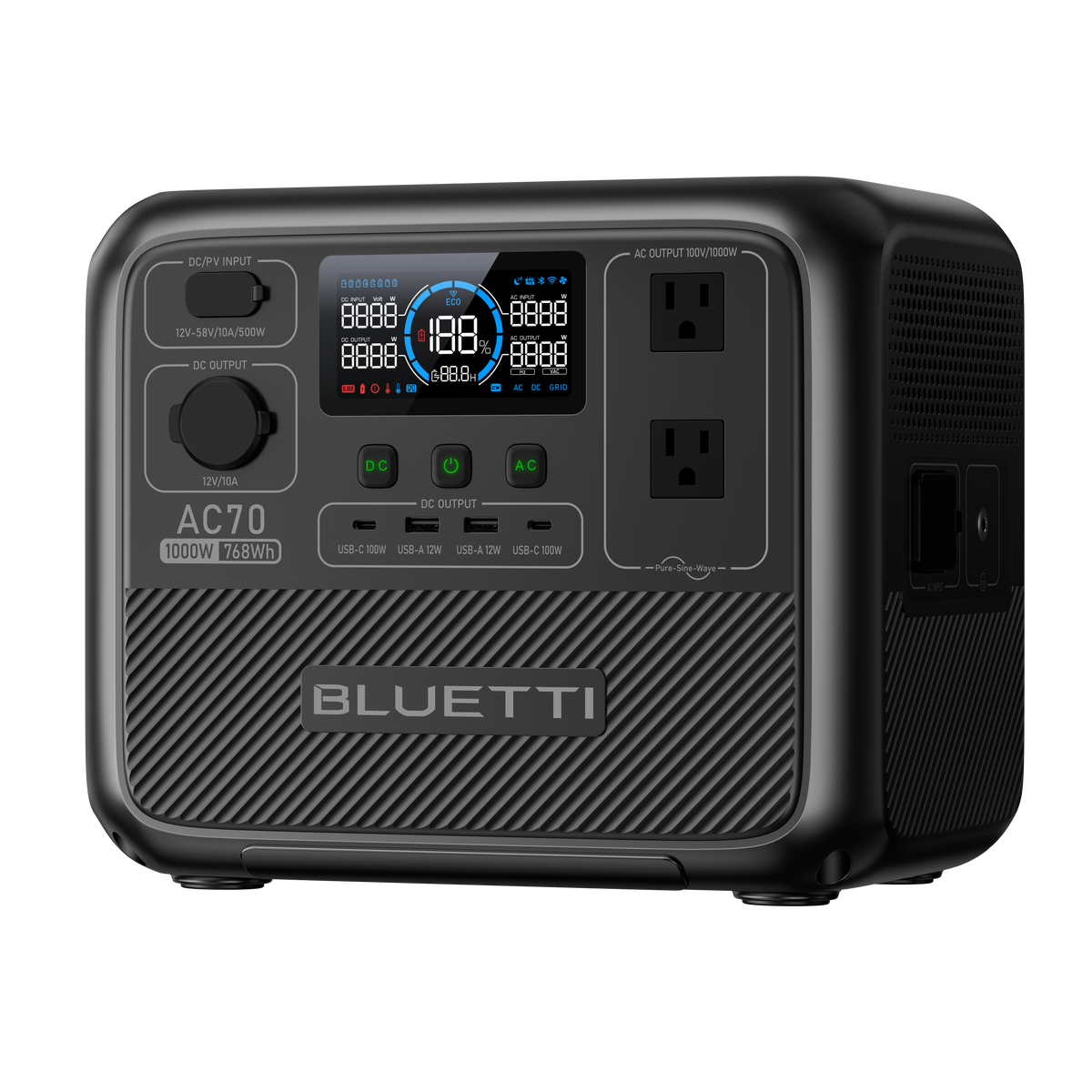 BLUETTI AC70 Portable Power Station | 1,000W, 768Wh