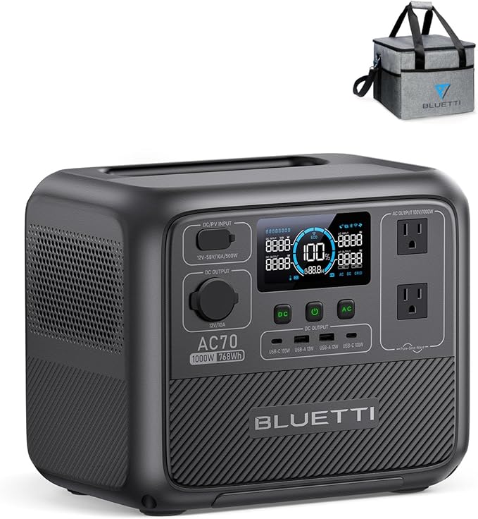 BLUETTI AC70 Portable Power Station | 1,000W, 768Wh