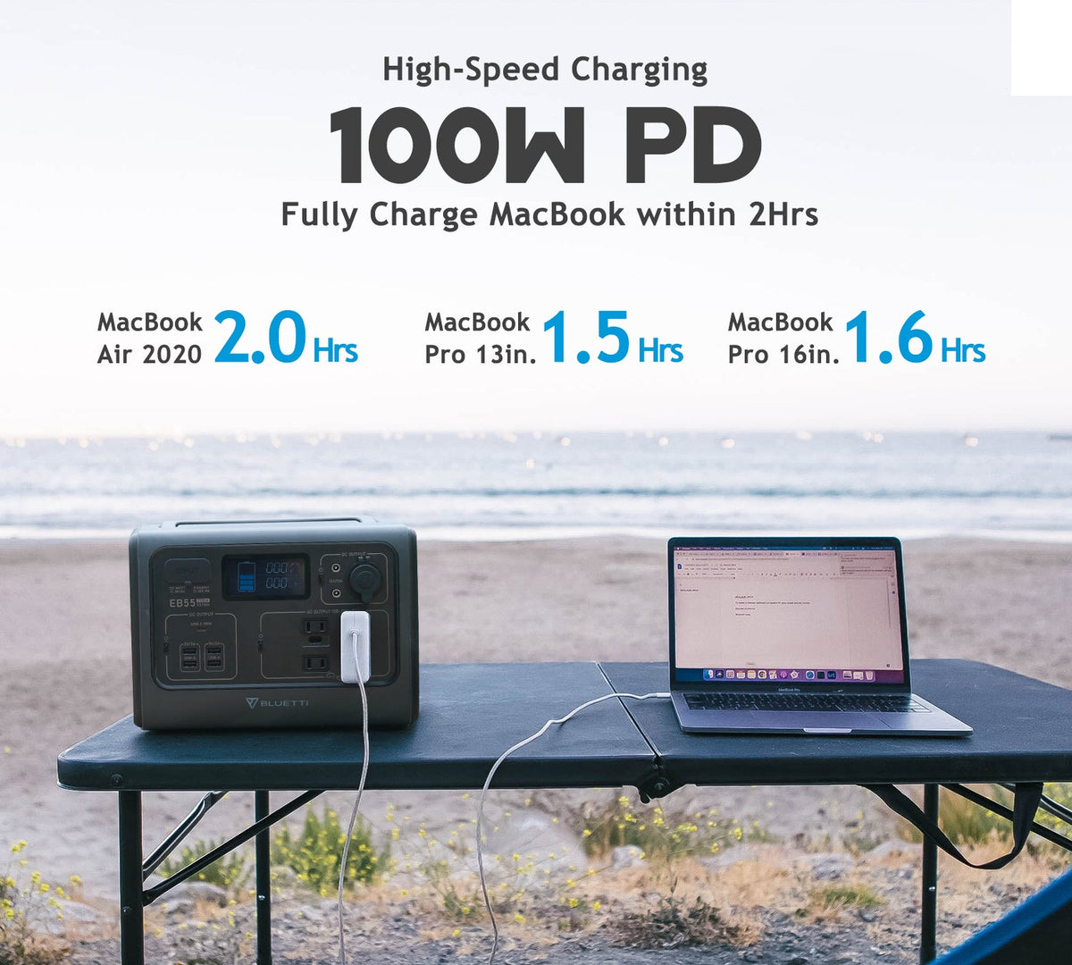 Refurbished BLUETTI EB55 Portable Power Station | 700W 537Wh
