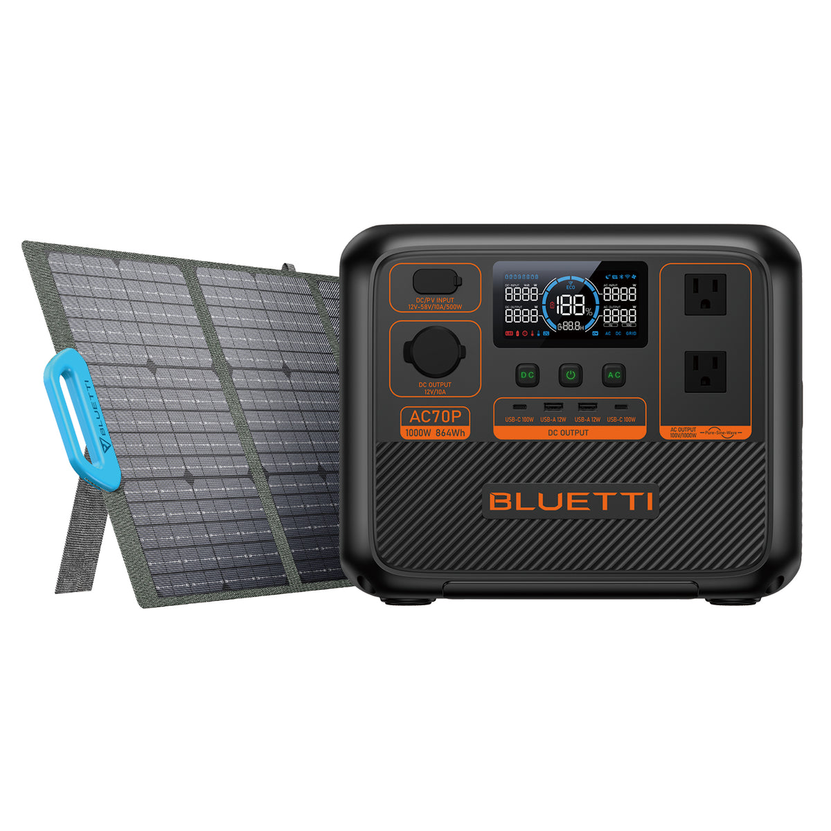 BLUETTI AC70P Portable Power Station | 1,000W 864Wh