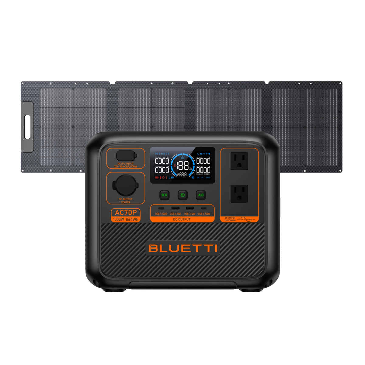 BLUETTI AC70P Portable Power Station | 1,000W 864Wh