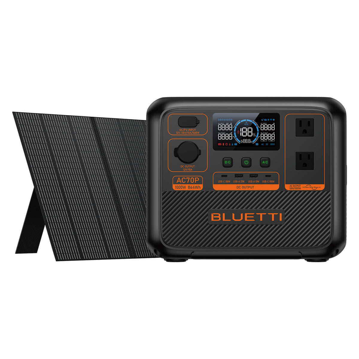 BLUETTI AC70P Portable Power Station | 1,000W 864Wh