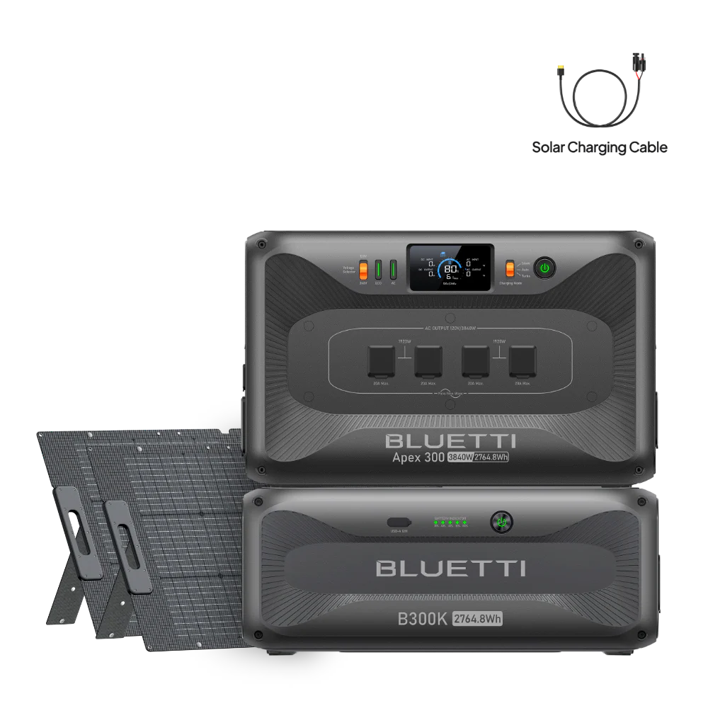 Apex 300+B300K+2*200W | 3,840W, 5,529.6Wh, 2*200W Solar Generator Kit