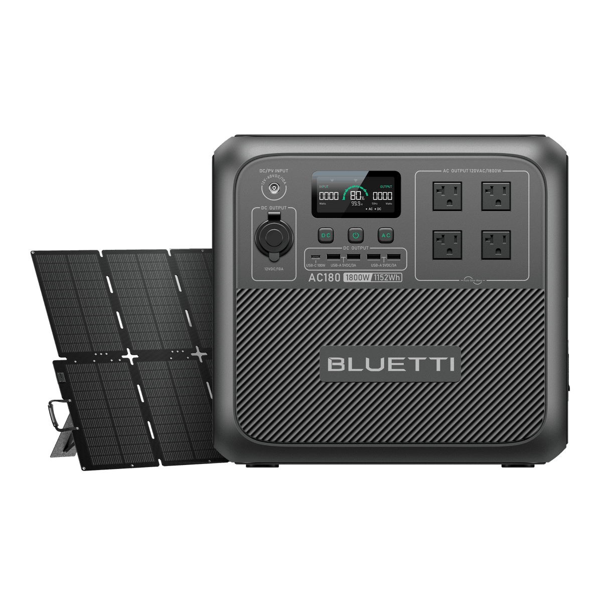 BLUETTI AC180 Solar Portable Power Station | 1,800W 1,152Wh