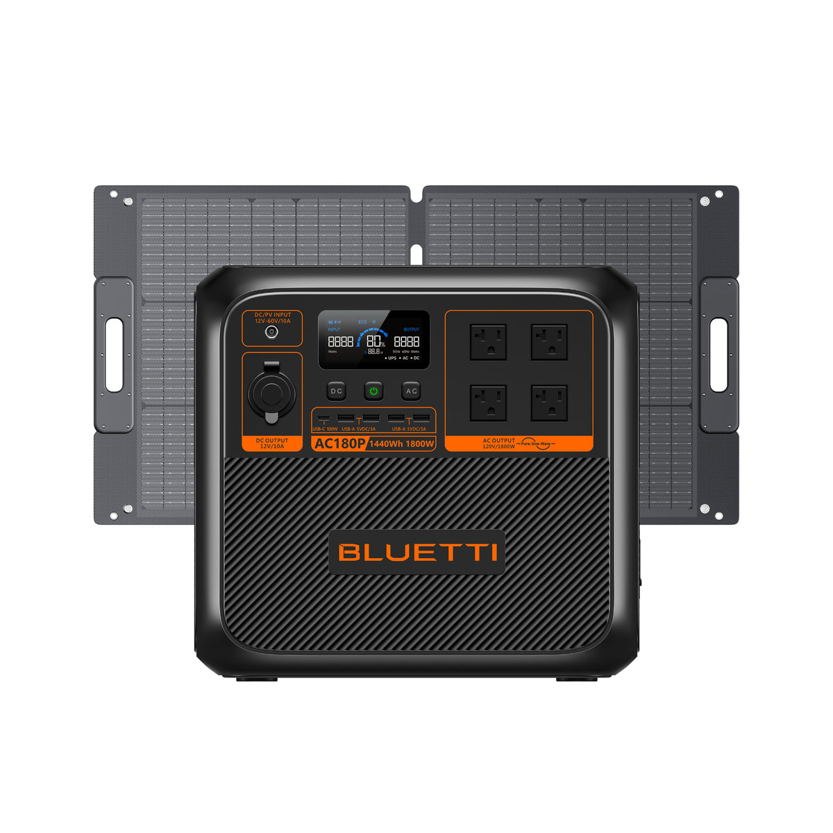BLUETTI AC180P Solar Portable Power Station | 1,800W 1,440Wh
