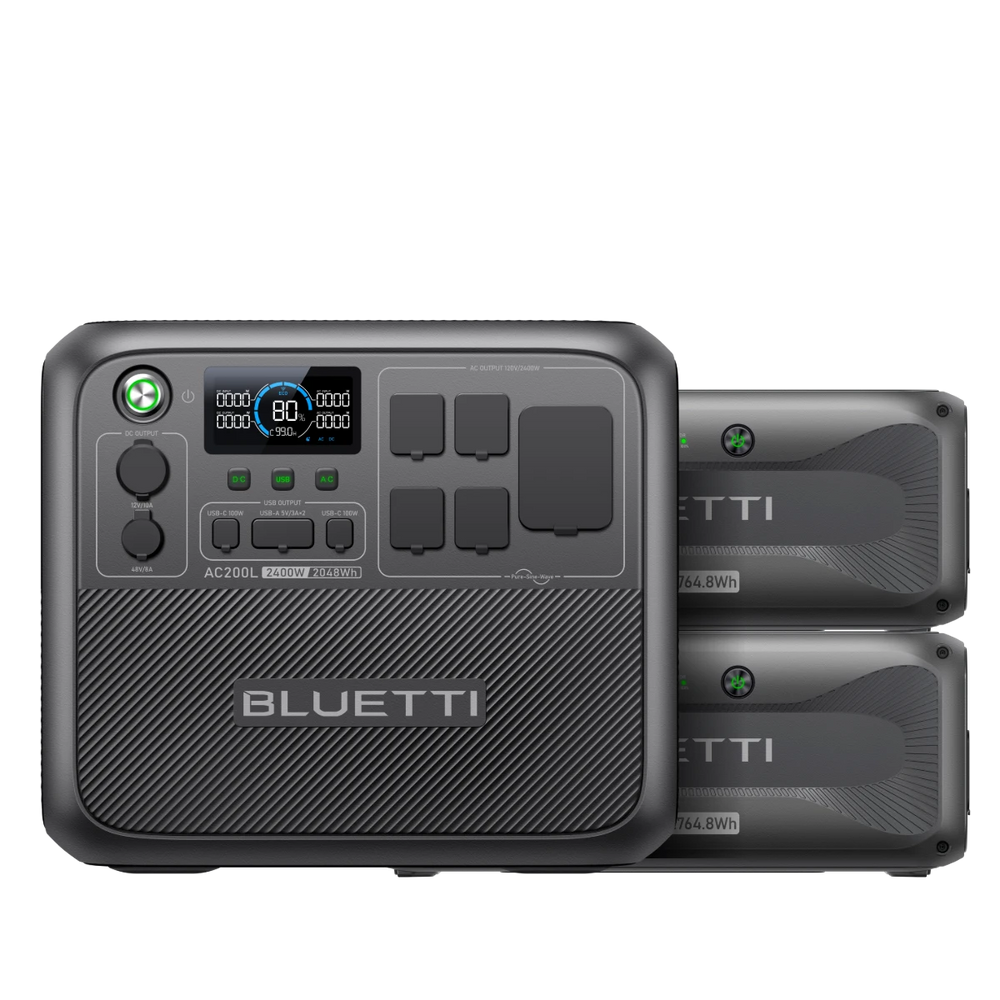 AC200L+2*B300K | 2,400W, 7,577.6Wh, Portable Power Station