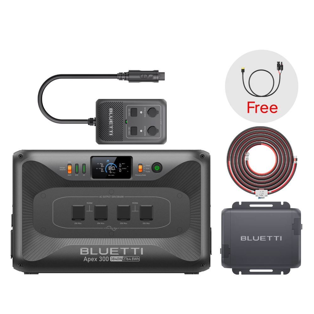 Apex 300+Charger 1+Hub D1 | 3,840W, 2,764.8Wh, 560W Charger, 700W DC Power Hub