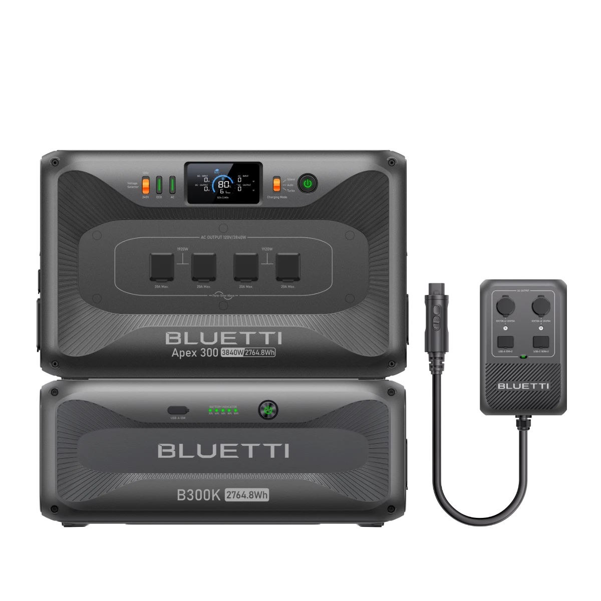 Apex 300+B300K+Hub D1 | 3,840W, 5,529.6Wh, 700W DC Power Hub