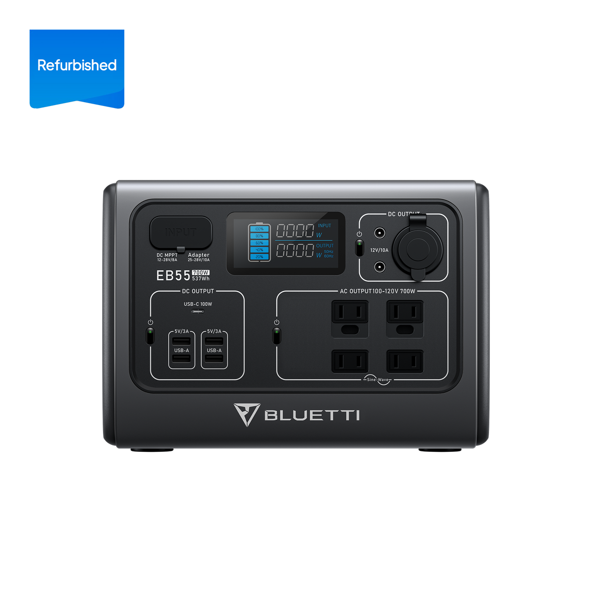 Refurbished BLUETTI EB55 Portable Power Station | 700W 537Wh