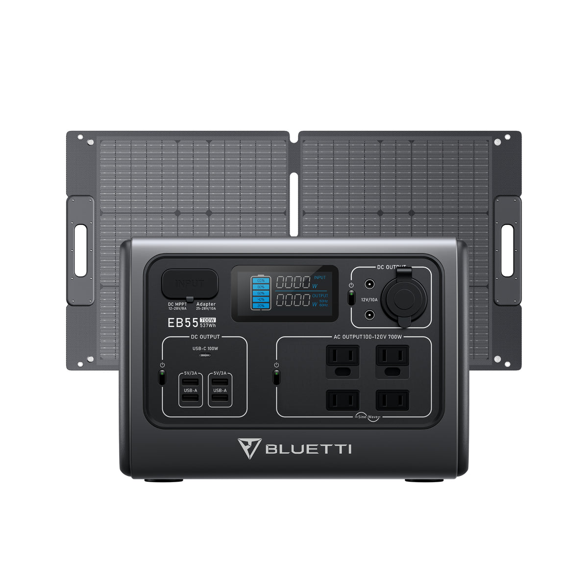BLUETTI EB55+SP100L Solar Generator Kit