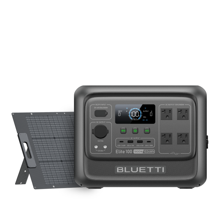 BLUETTI Elite 100 V2 (2025 New) Solar Generator, 1024Wh LFP Battery Backup w/ 4 1800W AC Outlets (3600W Surge)