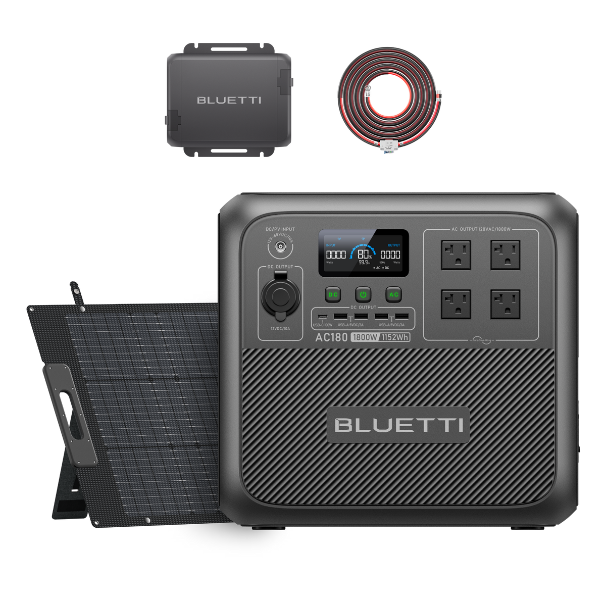 BLUETTI AC180 Solar Portable Power Station | 1,800W 1,152Wh