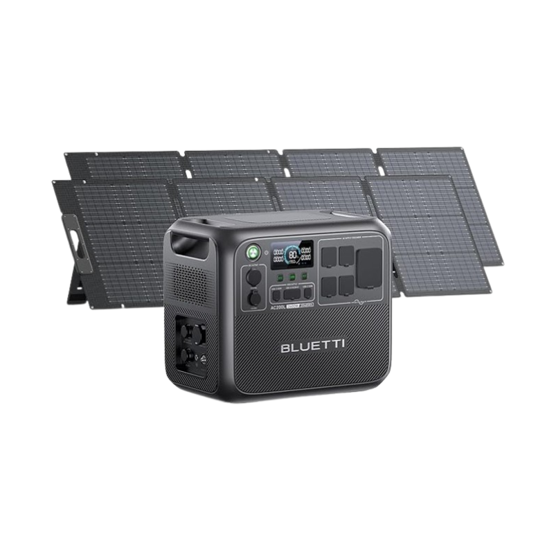 AC200L+2*200W | 2,400W, 2,048Wh, 400W Solar Generator Kit