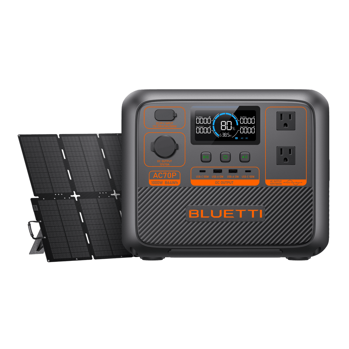 BLUETTI AC70P Portable Power Station | 1,000W 864Wh