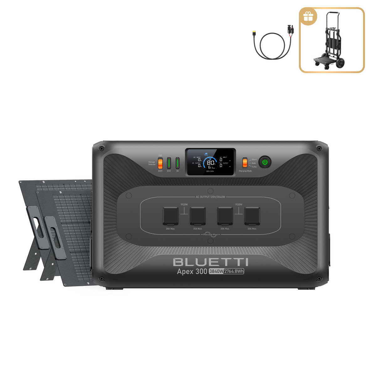 Apex 300+2*200W | 3,840W, 2,764.8Wh, 400W Solar Generator Kit