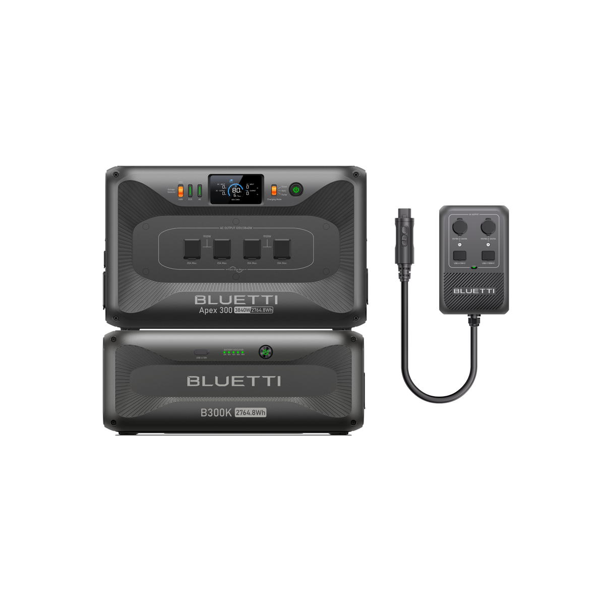 Apex 300+B300K+Hub D1 | 3,840W, 5,529.6Wh, 700W DC Power Hub