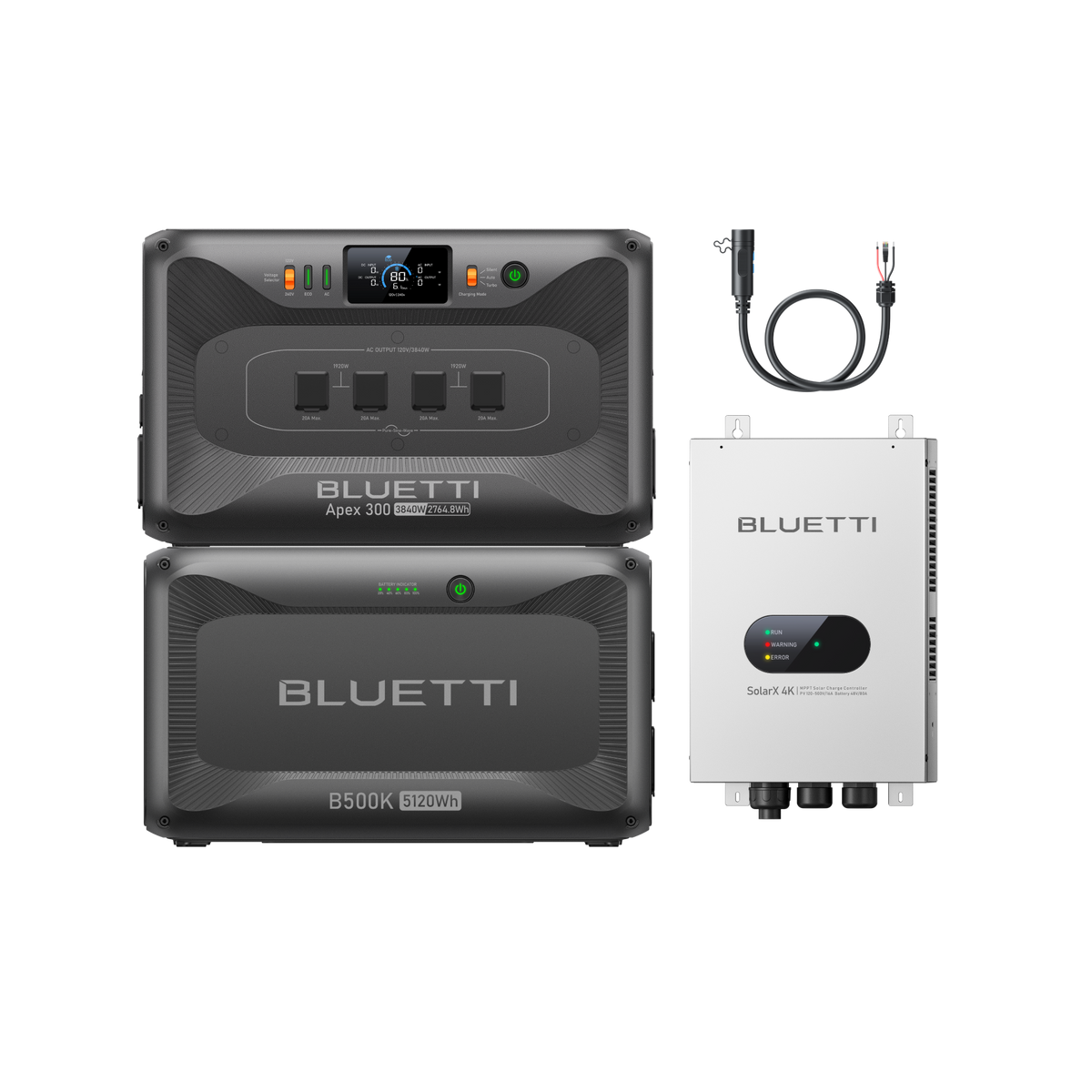 Apex 300+B500K+SolarX 4K | 3,840W, 7,884.80Wh, 4,000W Solar Charge Controller (500V Max.)