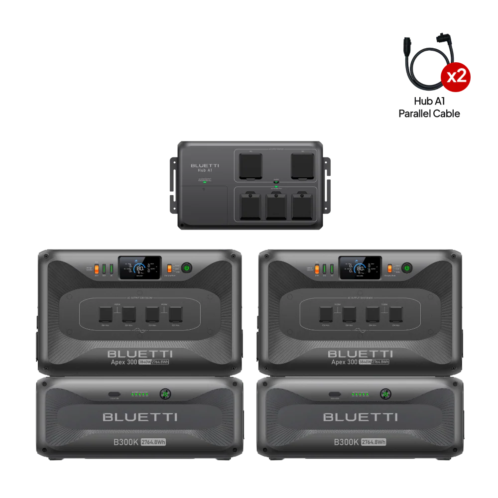 2*Apex 300+2*B300K+Hub A1 |  7,680W, 11,059.2Wh, Parallel Box